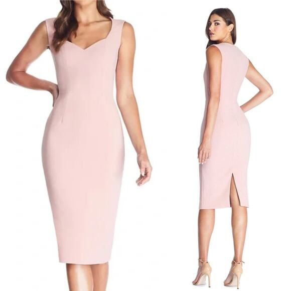 Dress The Population Elle Sheath Dress Sweatheart Neckline Pink NEW Size XL - Picture 1 of 6